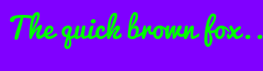 Image with Font Color 00FF00 and Background Color 8000FF